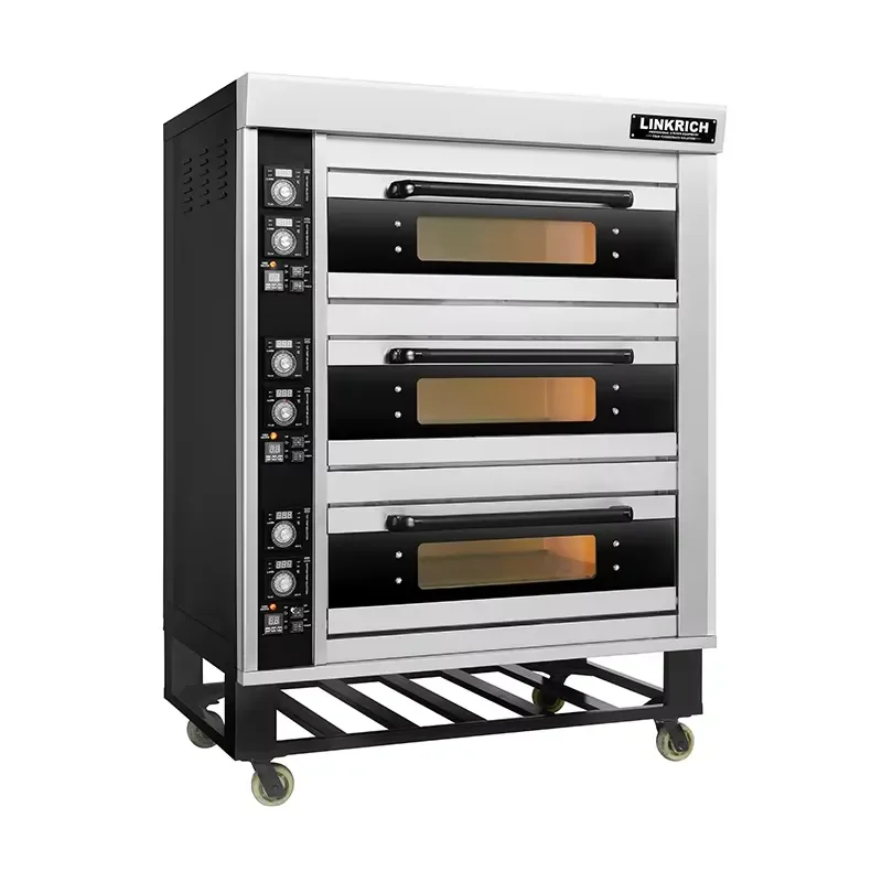 2026 New LINKRICH Commercial Electric Stainless Steel High Rigidity Baking Deck Oven with Timer for Bread Cake Pizza Bakery