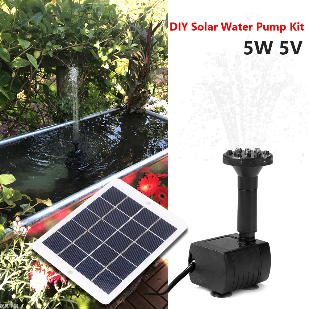 Solar Panel Powered Water Fountain Pool Pond Garden Water Sprinkler Sprayer Solar Fountain Pump with Water Pump & 3 Spray Heads