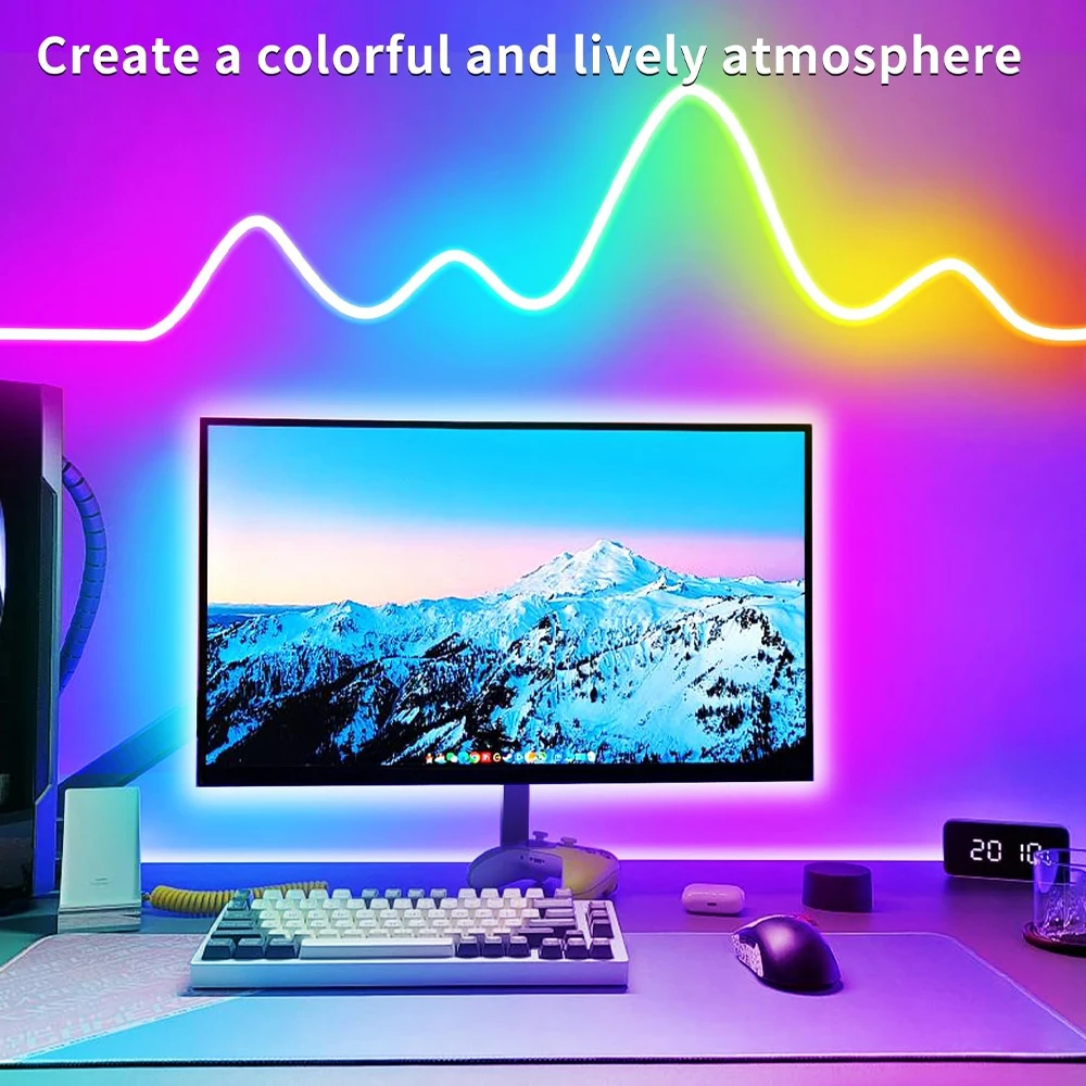 Tuya WiFi NEON RGBIC LED Strip 12V 5m 10M Music Sync Dream Color DIY Addressable Light Waterproof RF Remote fr Alexa Google Home