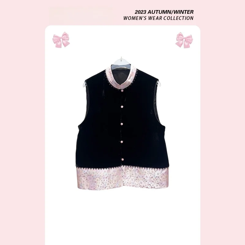 

Жилет женский Forever 2, новый, в стиле ретро, в национальном стиле, двусторонний, с открытыми плечами, весна 2023