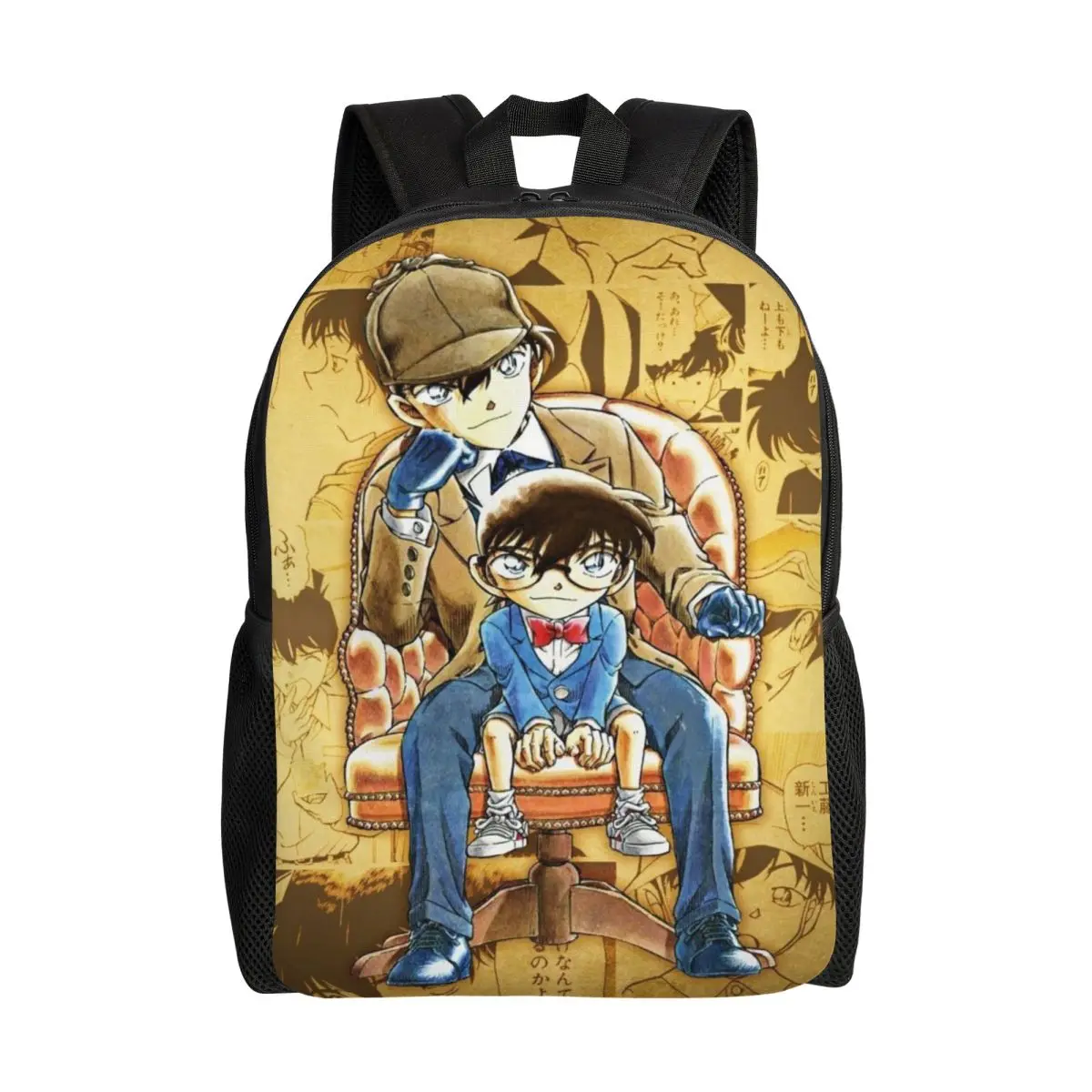 

Забавный рюкзак с изображением детектива Конана для мужчин и женщин, школьный/студенческий рюкзак, подходит для ноутбуков с диагональю 15 дюймов