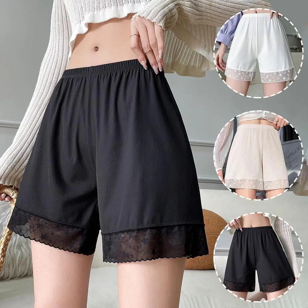 Breathable Women's Safety Shorts White Black Skin