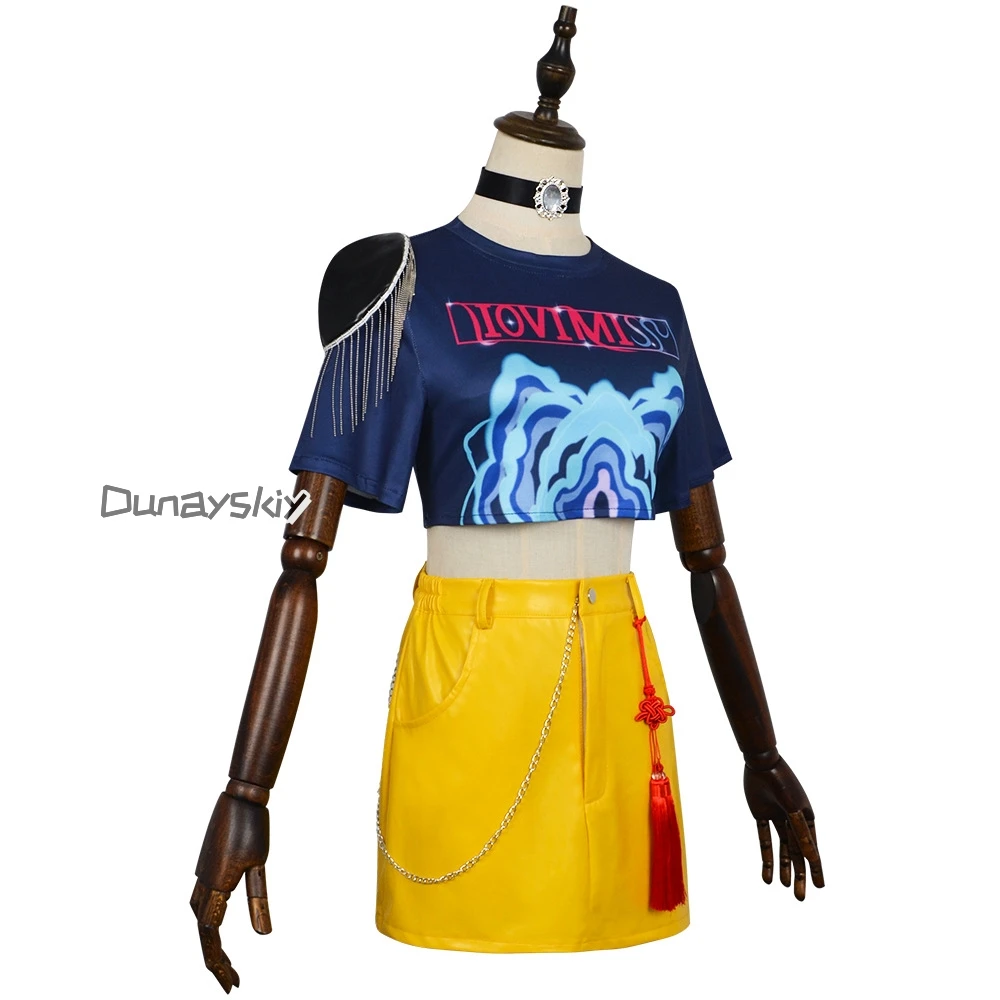 Mira Cosplay Kpop Demon Hunters 코스프레 Suits Huntrix K Pop Demon Hunters Top Skirt Sets Women Halloween Party Roleplay 케이팝데몬헌터스 - Image 6