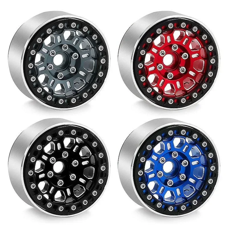 

4pcs Metal 1.9" Beadlock Wheel Rim Wheel Hub for 1/10 RC Crawler Car Axial SCX10 Trxs TRX4 RC4WD D90 YK4102