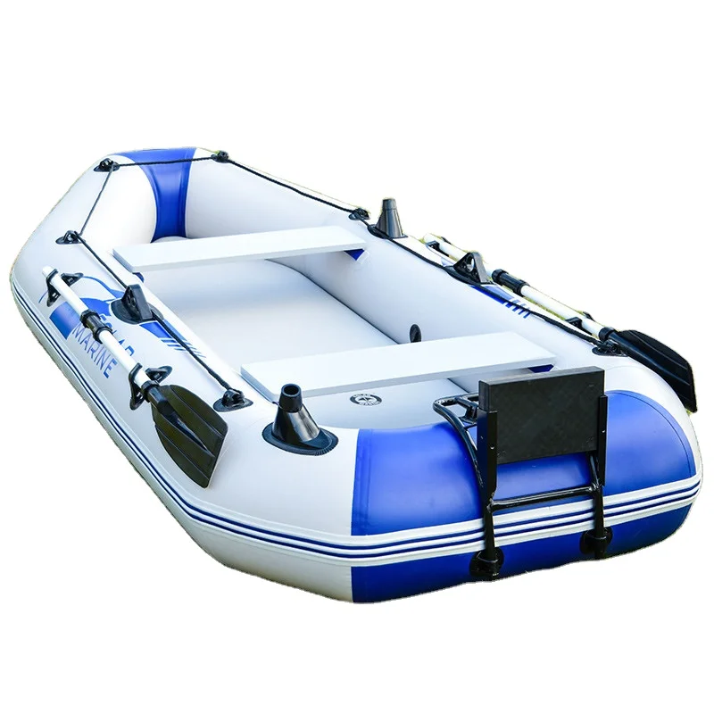 

3 Person 2.3 M Fishing Boat PVC Rowing Boats Air Mat Bottom Inflatable Pontoon Kayak Dinghies with Mount Bracket