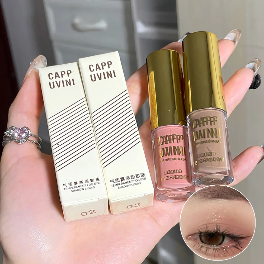 Cappuvini Liquid Eyeshadow Matte Pearlescent Fine Sparkling Long-Lasting Makeup Eye Shadow Highlighter