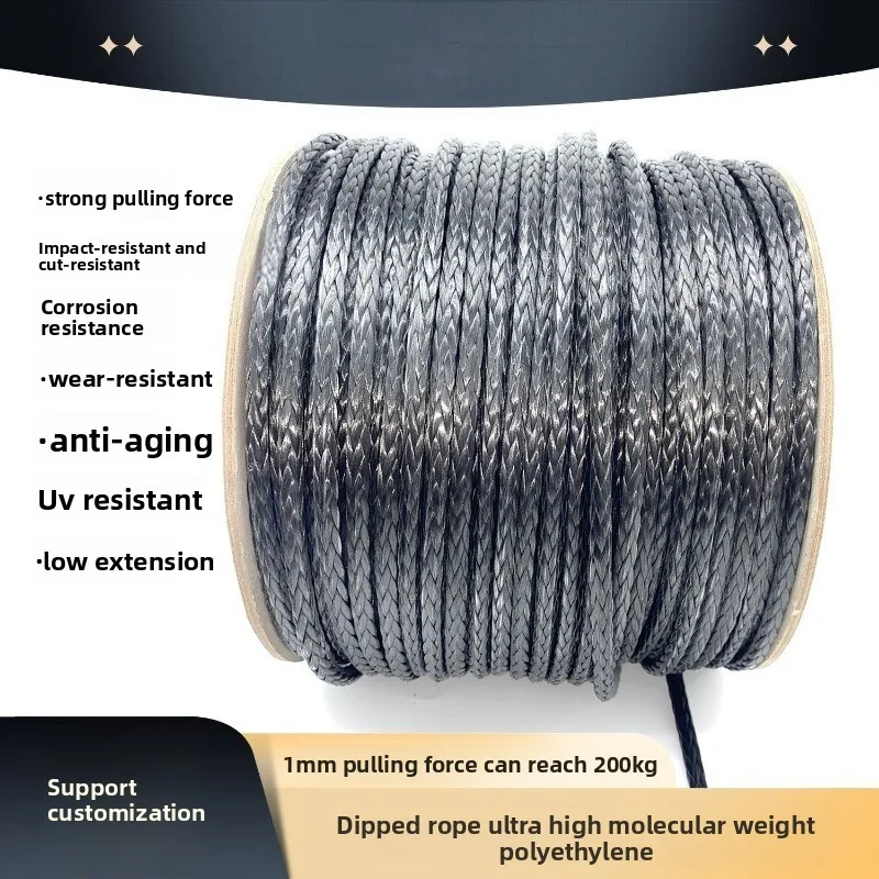 Super Strong Dyneema Coated Winch Rope, Towing Cable, Wear‑Resistant Anti‑Aging for Off‑Road Recovery