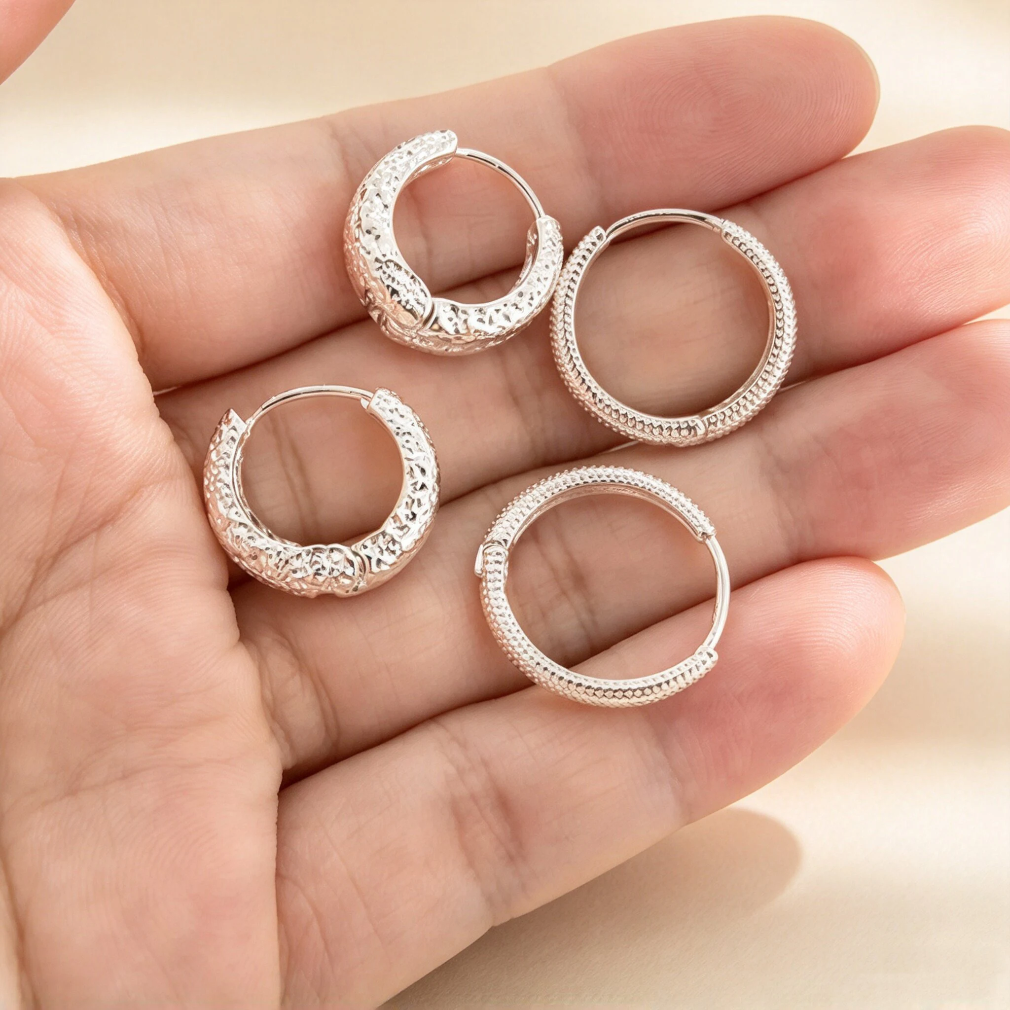 Silvery Color Earrings for Women Frosted Sparkling Starry Circle Hoop Earrings Valentine's Mother's Jewelry Gifts