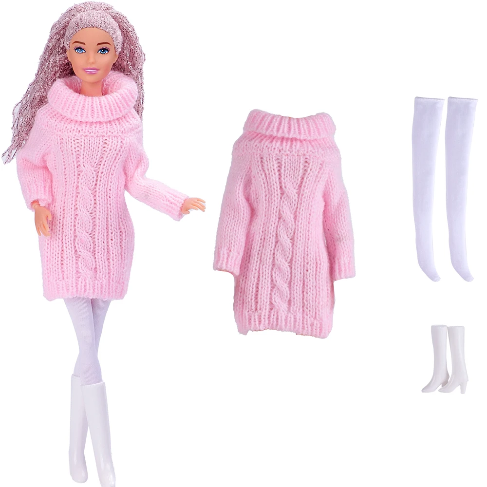 Mode Puppe Rosa Pullover Socke für 11,5 Zoll Puppe Kleidung Puppen Zubehör Puppe Schuhe Spielzeug Hochwertige Baumwolle Kleid Leggings