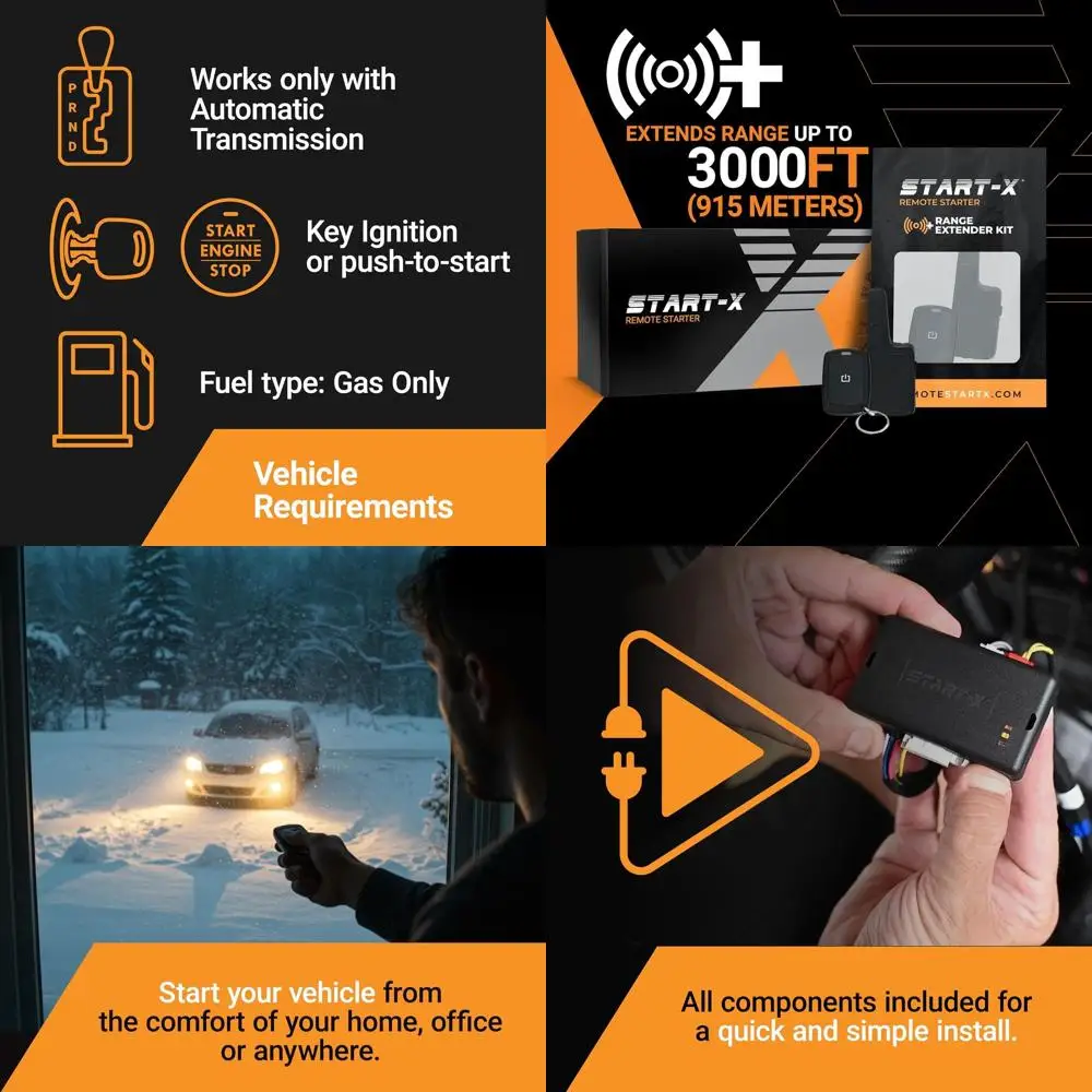 

Комплект дистанционного стартера Start-X для грузовиков Ford F-150 (2021, 2022, 2023) | Нажмите на запуск и ключевое зажигание | Встановіть Plug & Play | Пресс