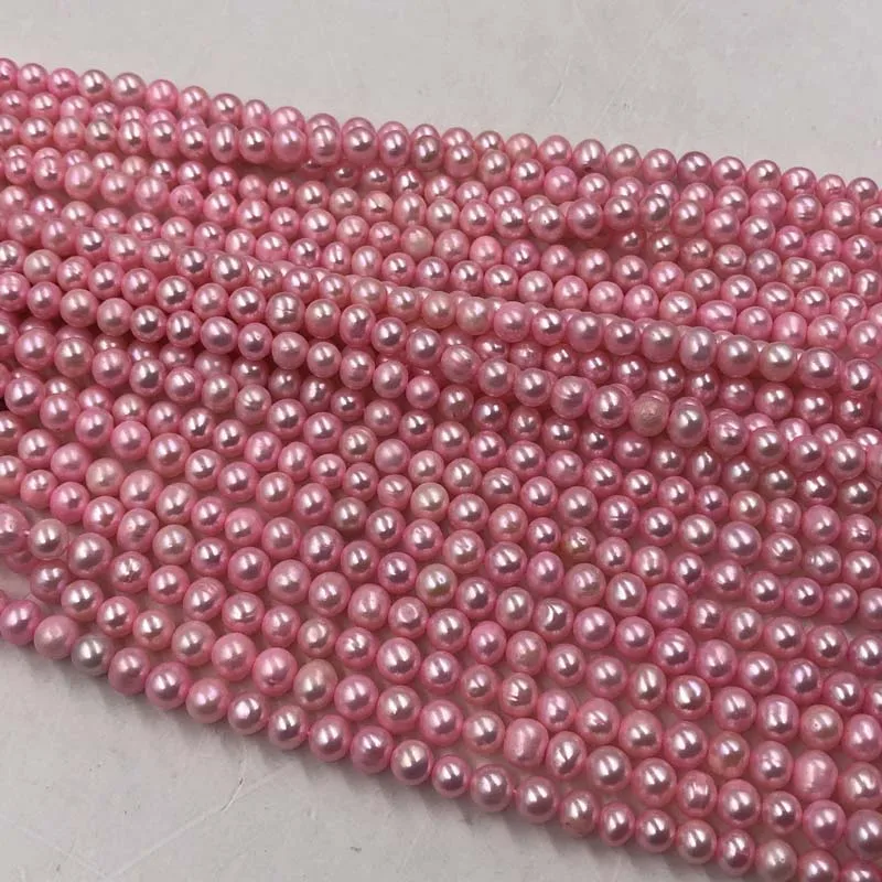 

ELEISPL Wholesale 11 Strands Bright Pink Cultured Freshwater Loose Pearls Strings 6-7mm #22010331-2