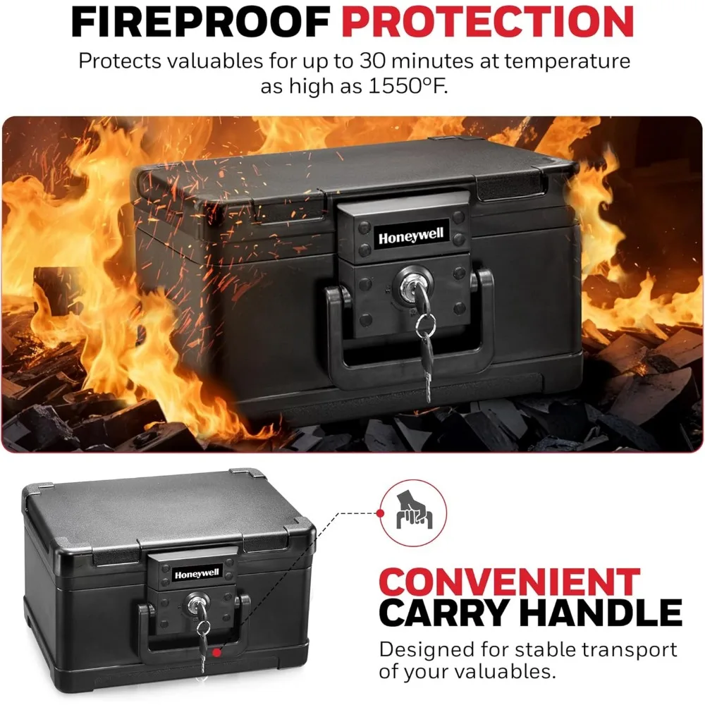 Caja fuerte compacta de seguridad para el hogar con resistencia al fuego y puerto USB para almacenar documentos importantes y dispositivos de almacenamiento digital