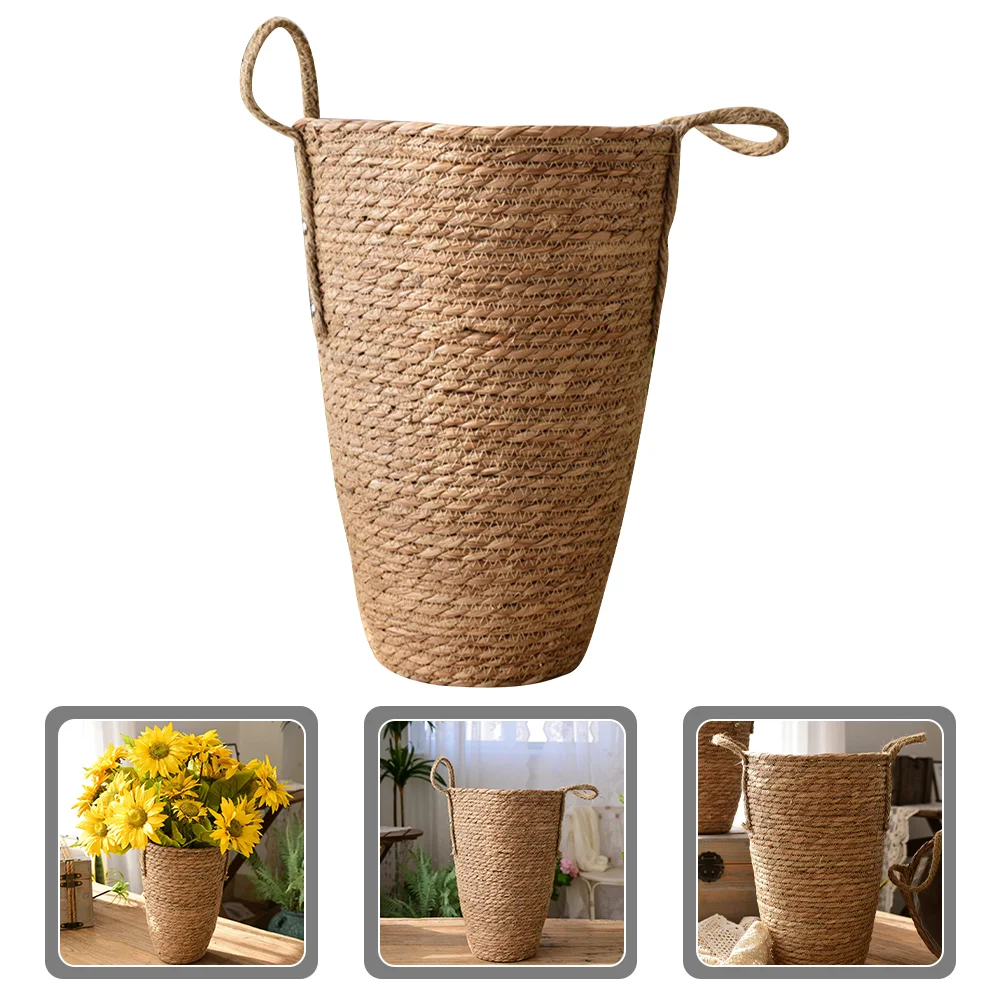 

Woven Flower Basket Design Planter for Storage Baskets Organizing Decorative Desktop Vases