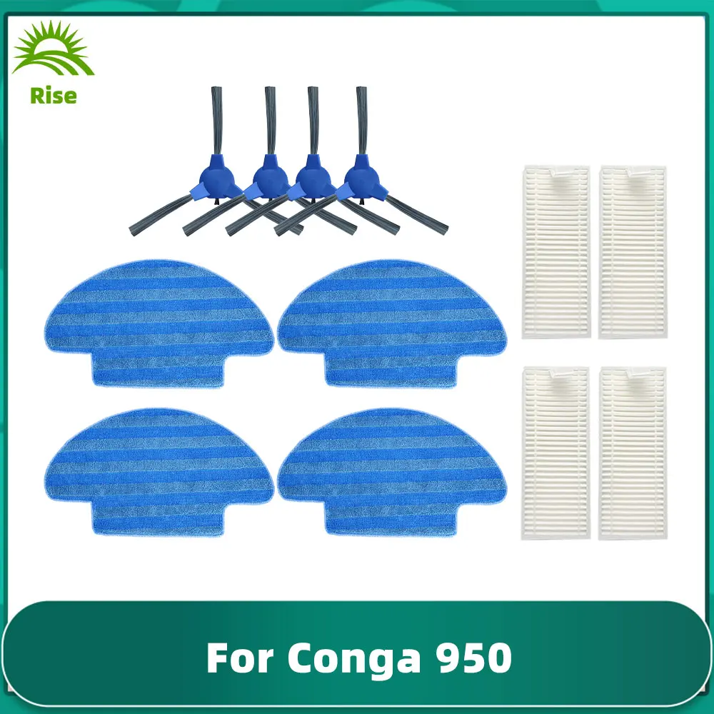 For Conga 950 Robot Vacuums Spin Side Bursh Mop Cloths Rag Replacement Spare Part Accessory