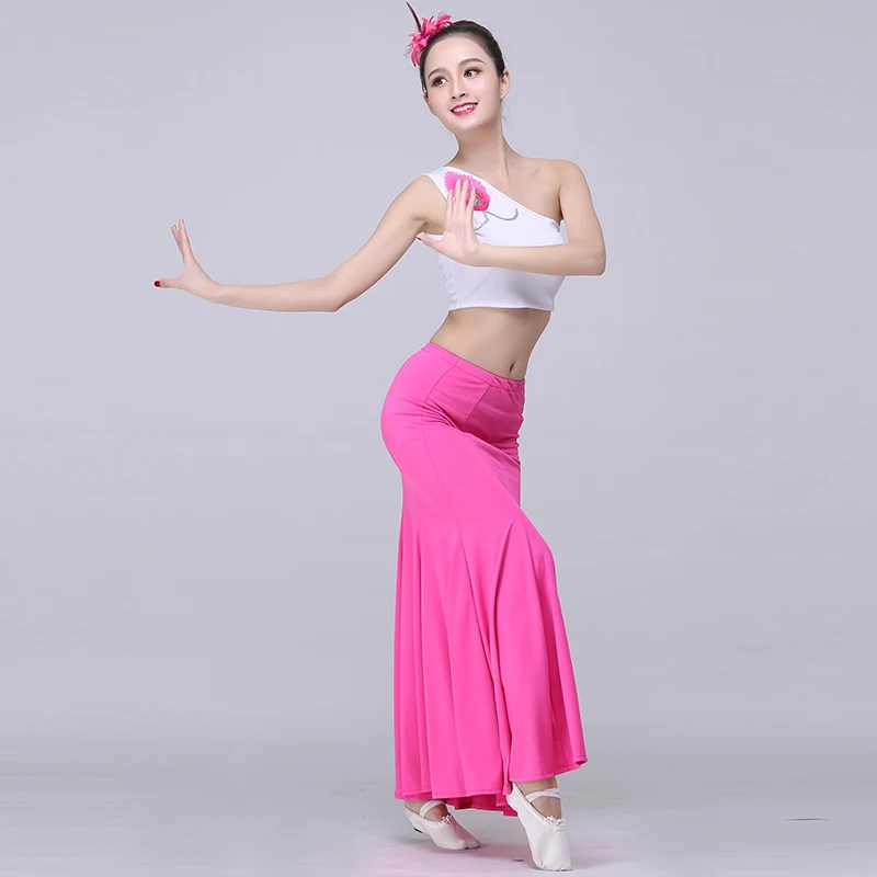 Dai costumi di danza etnica stile etnico moderno pavone dance auto-coltivazione esame artistico gonna a coda di pesce costumi da prestazione