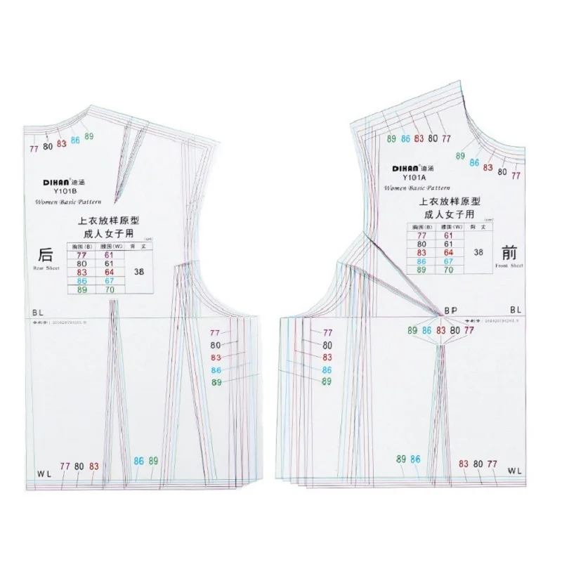 Fashion Sewing Patterns Clothing Women Template M L Size Basic Model, Useful Durable Plastic Tailor Ruler with Clear Line