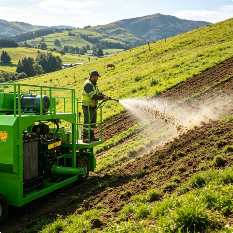 Hydro Seeding Machine Hydroseeder for Railway Slope Greening High Lift Diesel Hydromulcher Erosion Control Equipment