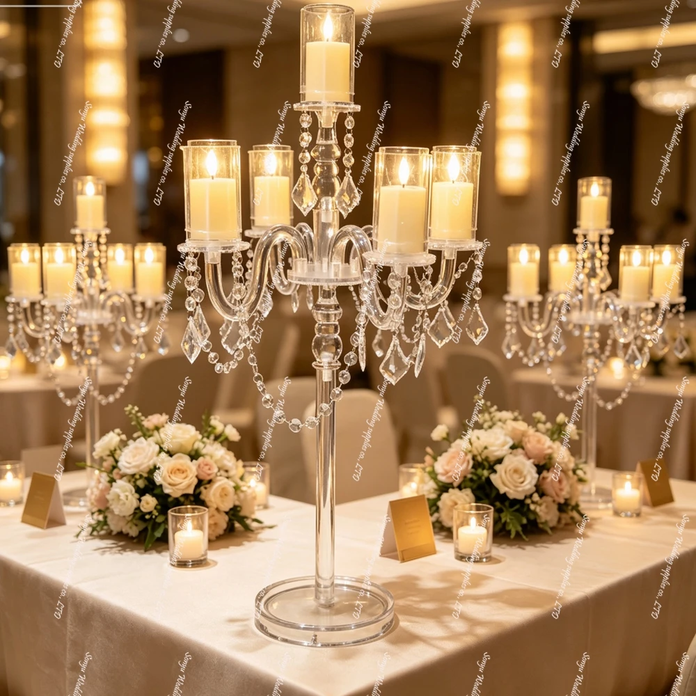 1-10pcs pcs 80-120cm Clear Acrylic Vase Stand Flower Display Holder for Wedding Table Centerpiece Party Aisle Decoration
