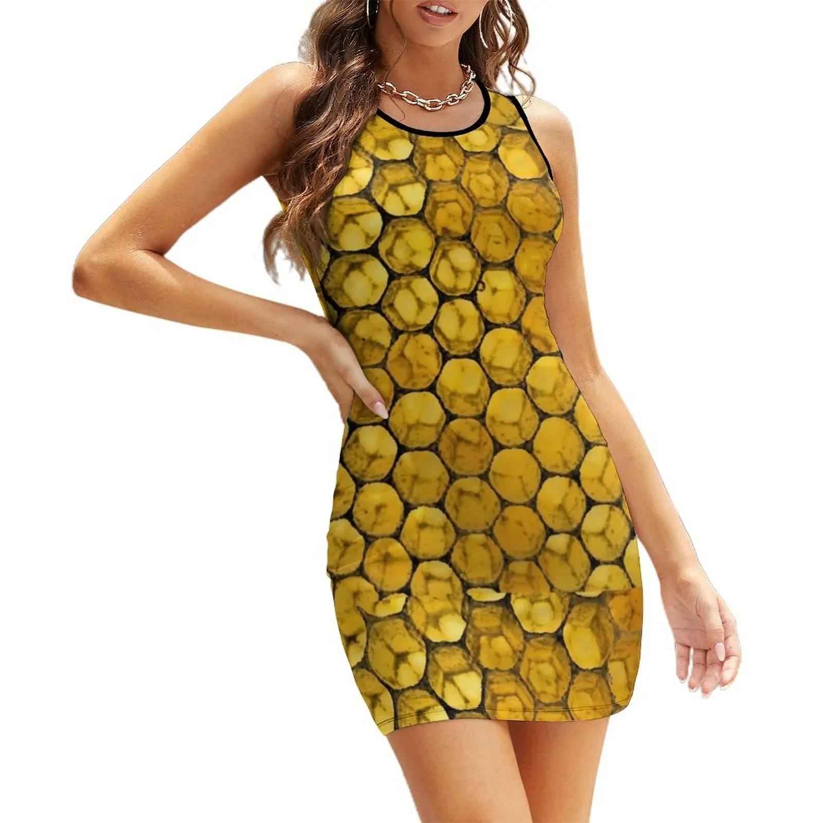 

The Yellow Hive Sleeveless Sundress women's luxury party dress women evening dress summer dress daily summer clothes