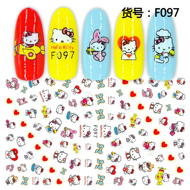 Sanrio – autocollants pour ongles, dessin animé Hello Kitty, Kawaii, My Melody, fournitures de Nail Art, décalcomanies auto-adhésives, décoration des ongles