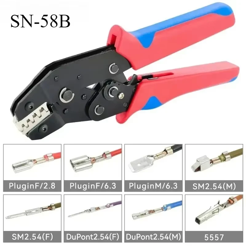 1PC Non-insulated Open Barrel Crimping Tool SN-58B 23-16 AWG /0.25-1.5mm², Dupont Molex JST TE Terminals & EPC PCIE SATA Pins