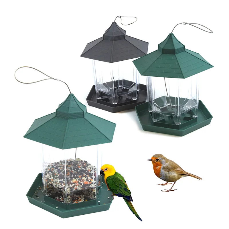 Outdoor Bird Feeder Hanging Bird Feeder, Outdoor Wild Bird Seed Feeder Red