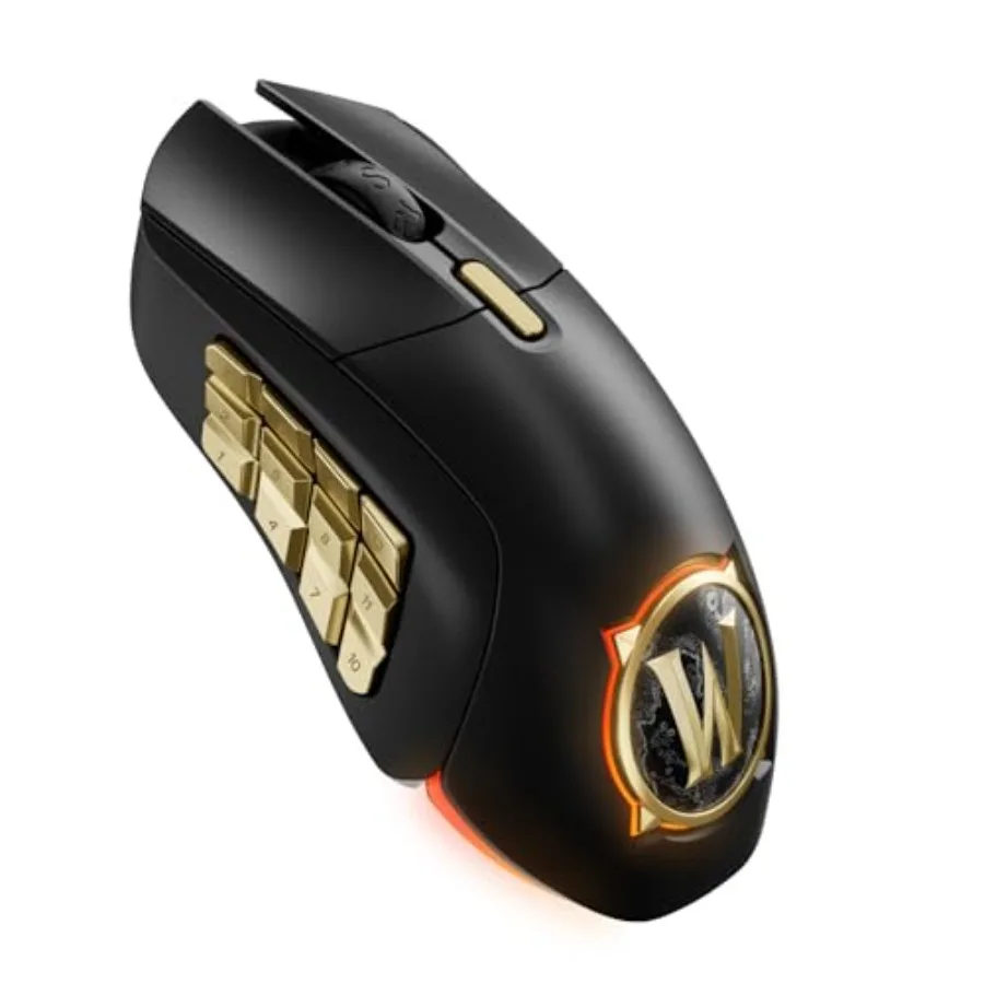 

SteelSeries Aerox 9 Wireless World of Warcraft Edition MMO Gaming Mouse 18 Programmable Buttons Lightweight Bluetooth 2.4GHz 18