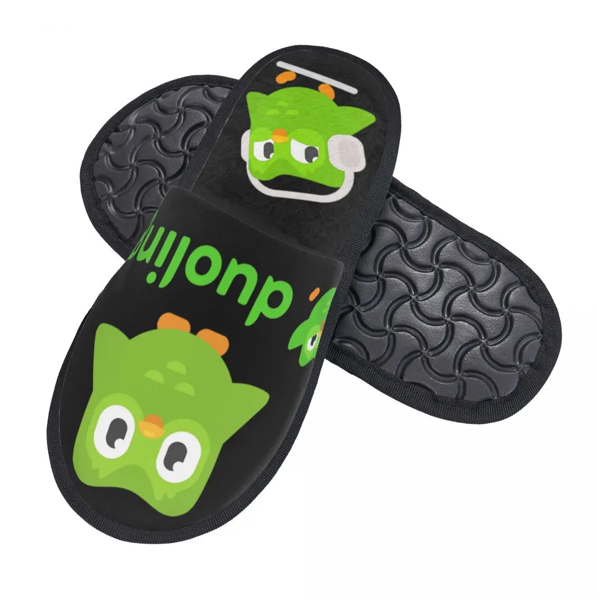 3D printing Men Women Furry Indoor slippers,Duolingo Owl Duo nice-looking special Anti-skid Slippers