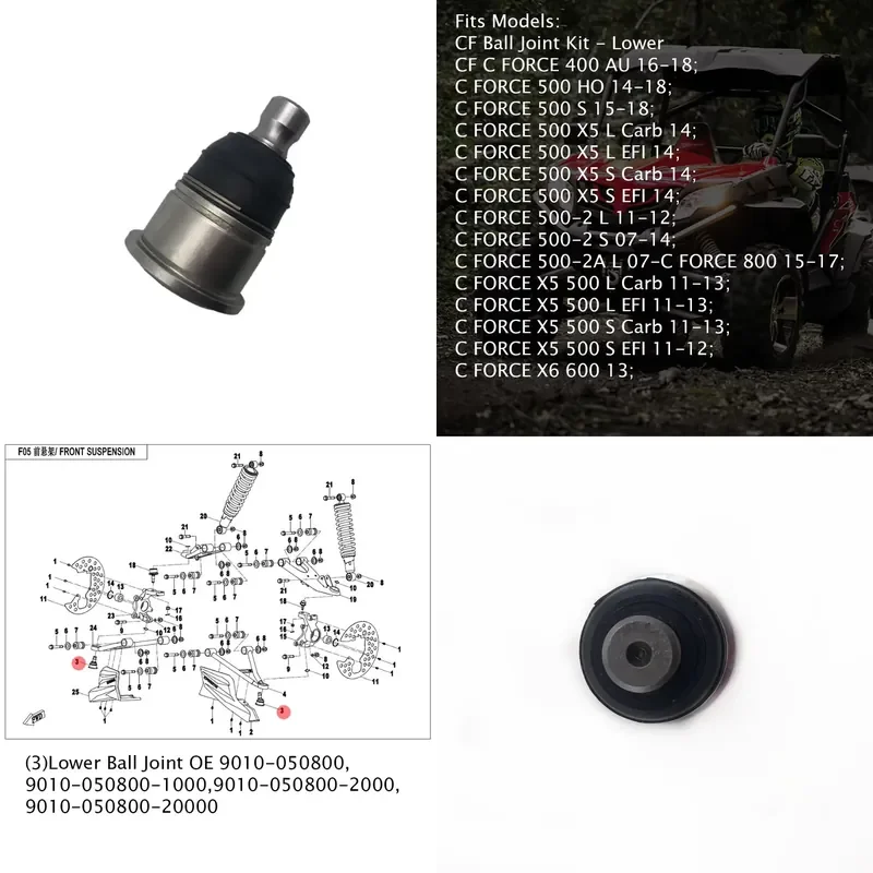 

i Ball Joint for CF Cforce X5 X6 X8 400 500 600 625 800 Motorcycle ATV UTV Parts 9010-050800 9010-050800-1000