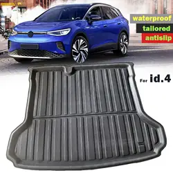 Car Rear Boot Liner Cargo Tray Trunk Floor Mat For VW ID.4 ID4 2020 2021 2022 2023 Tailored Luggage Carpet Cover Lower Position