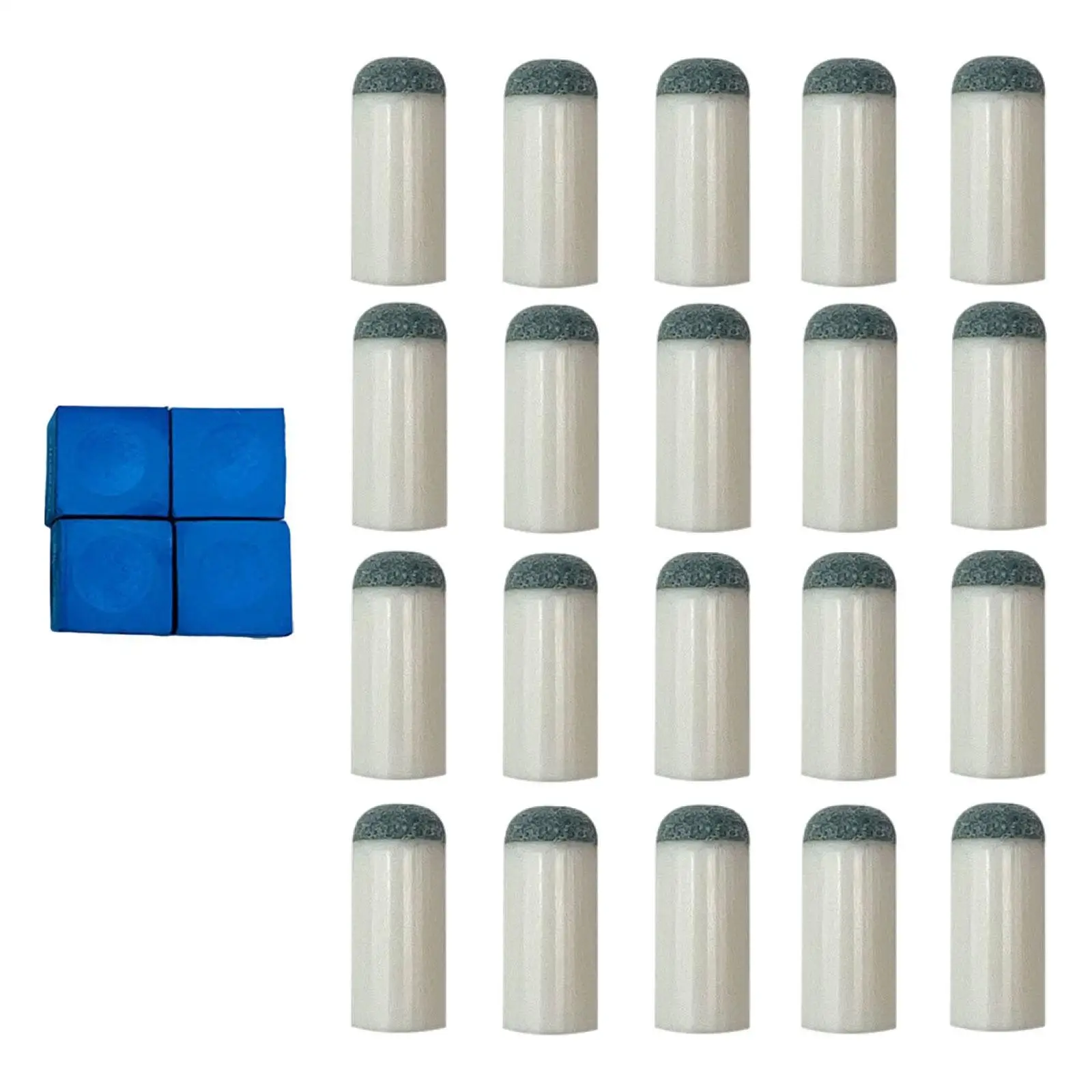 Cue Tip Cover Set for Billiard Pool Durable Plastic Stick Tips and Chalk Accessories for Table Game Players
