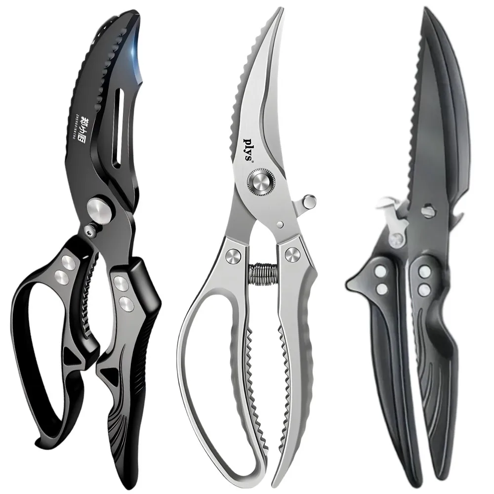 Heavy Duty Poultry Shears Kitchen Scissors Stainless Steel Strong Chicken Bone Shears Household Chicken Duck Goose Bone Scissors