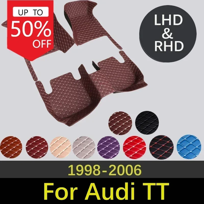 

High-Quality Leather Car Floor Mats For Audi TT 8N MK1 1998~2006 Fashion Interiors Accessories Custom Carpets Car Styling Rug