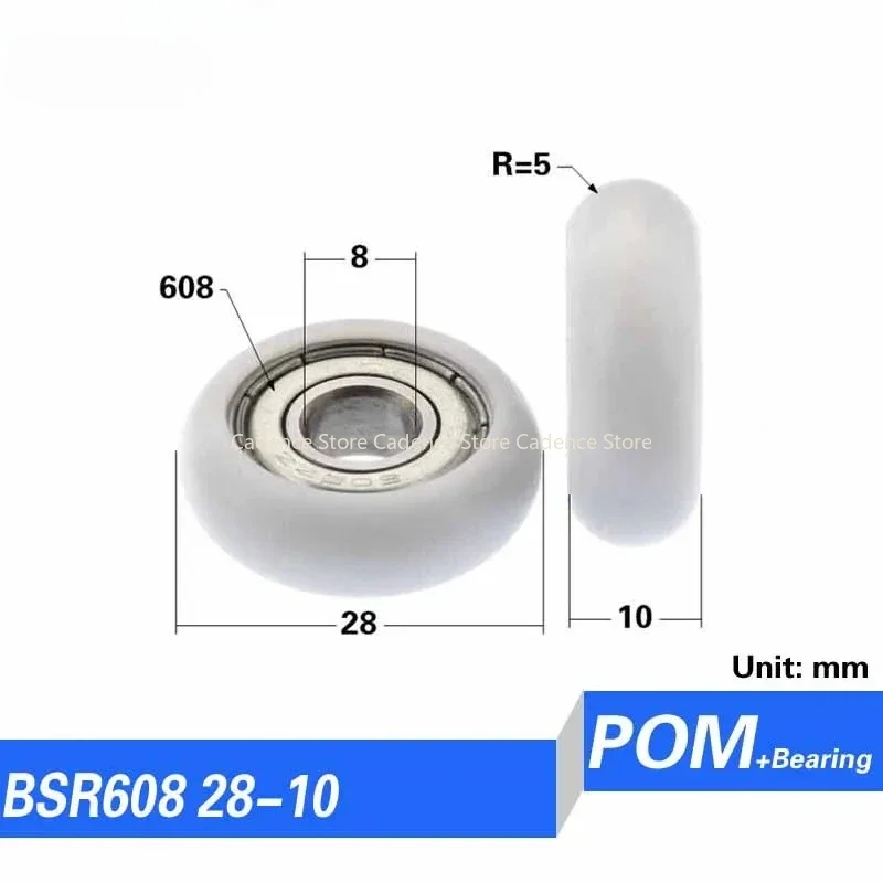10PCS 608zz 698ZZ bearing coated POM cashbox roller shutter shower glass door wheel INNER DIA. 8MM Round type fiiting bearings view 2