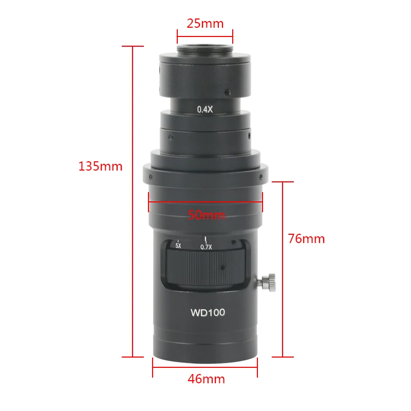 120X/180X/300X/200X/500X Zoom C Mount Lens Industrial PCB Inspection Lab Detected Magnifier For HDMI USB Microscope Camera