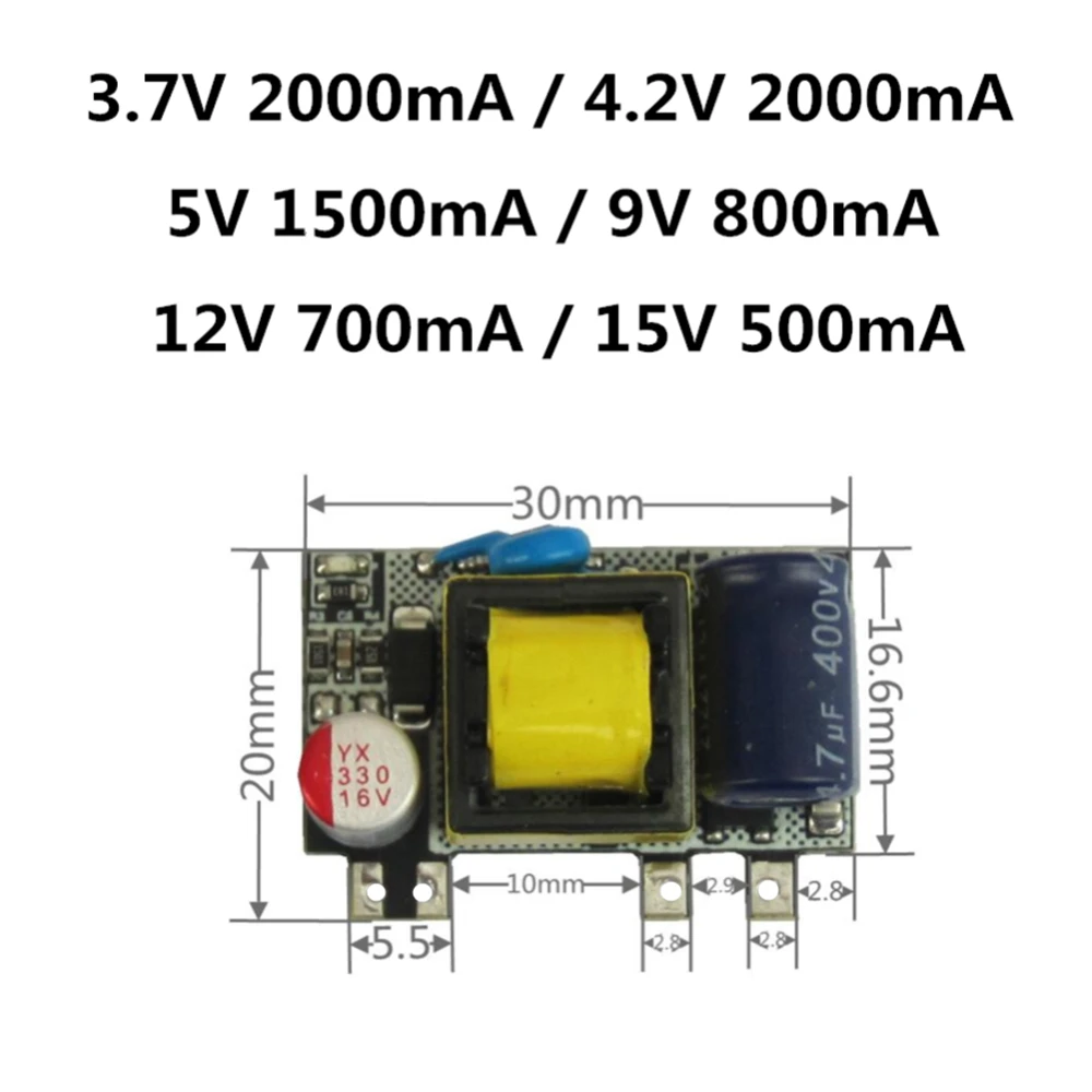 AC-DC 3.7V / 4.2V 2000mA /5V 1700mA 9V 800mA 8.5W Low ripple Switching power supply module AC-DC isolation input module