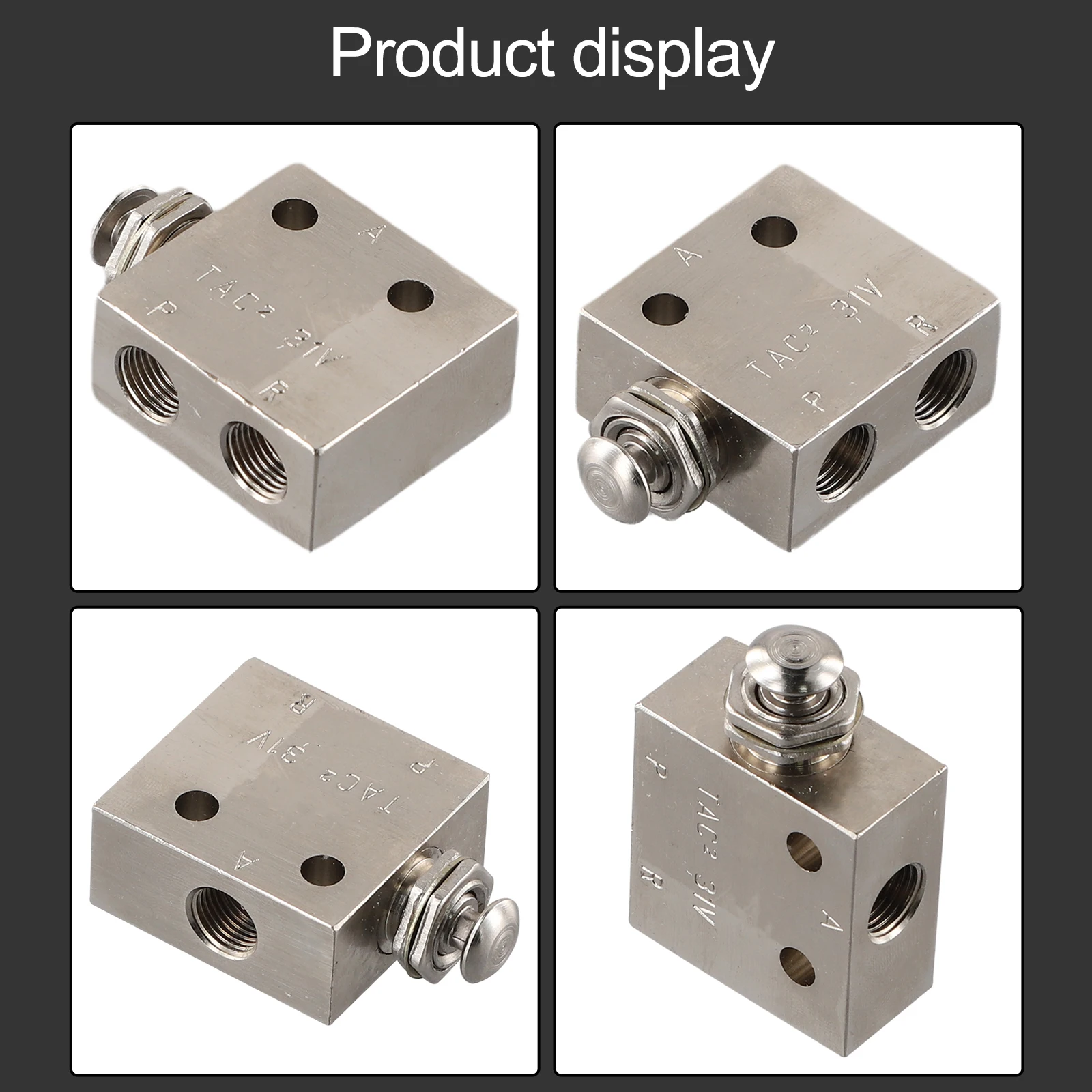 

Pneumatic Systems Air Mechanical Valve Manifolds TAC2-31V 2 Position 3 Way Air Pneumatic Valve Alloy Manual Button