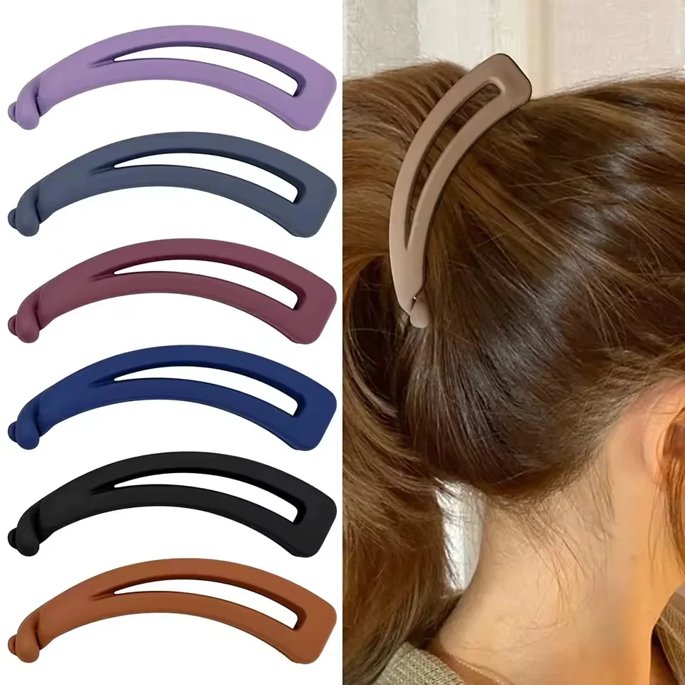 マットヴィンテージバナナクリップ、巻き毛、ロングヘア、ストレートヘア、ショートヘア用、女性、女の子向けヘアスタイリング、ポニーテールホルダー、ヘアピン、クランプグリップ