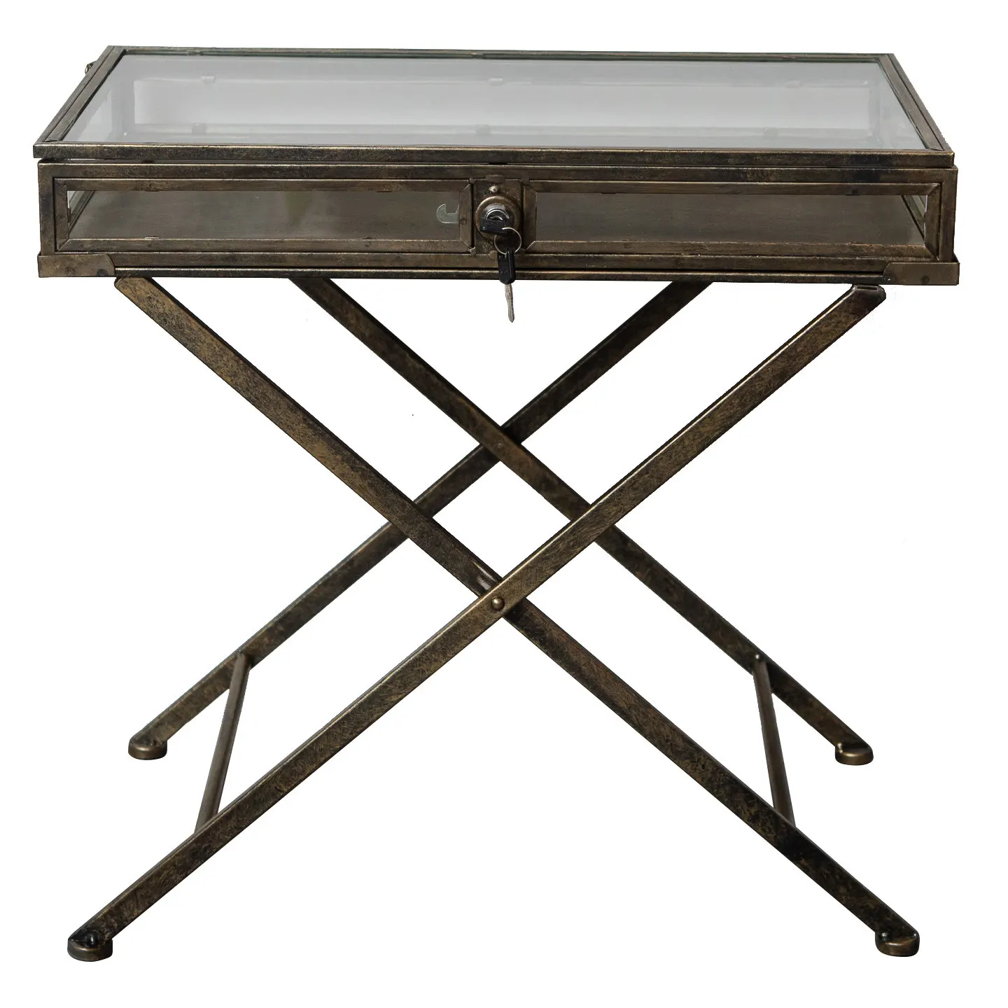 Industrial style jewelry storage cabinet retro creative wrought iron glass