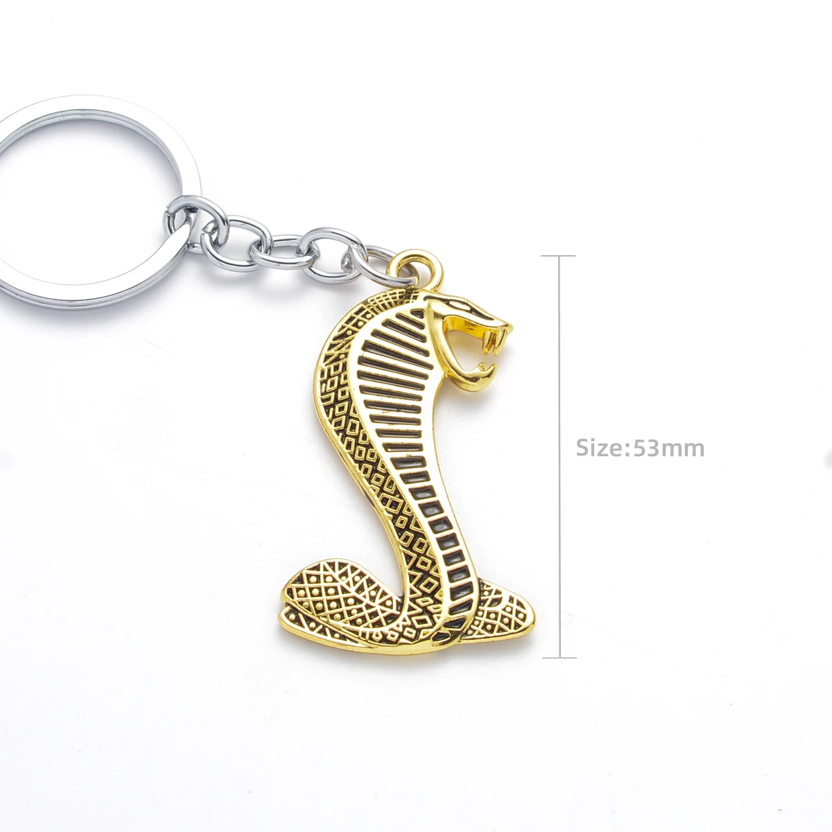 Car Keychain Snake Cobra Logo Metal Keyring Key Ring Holder For Ford GT Shelby Dodge Charge Jeep Motorcycle Accessories