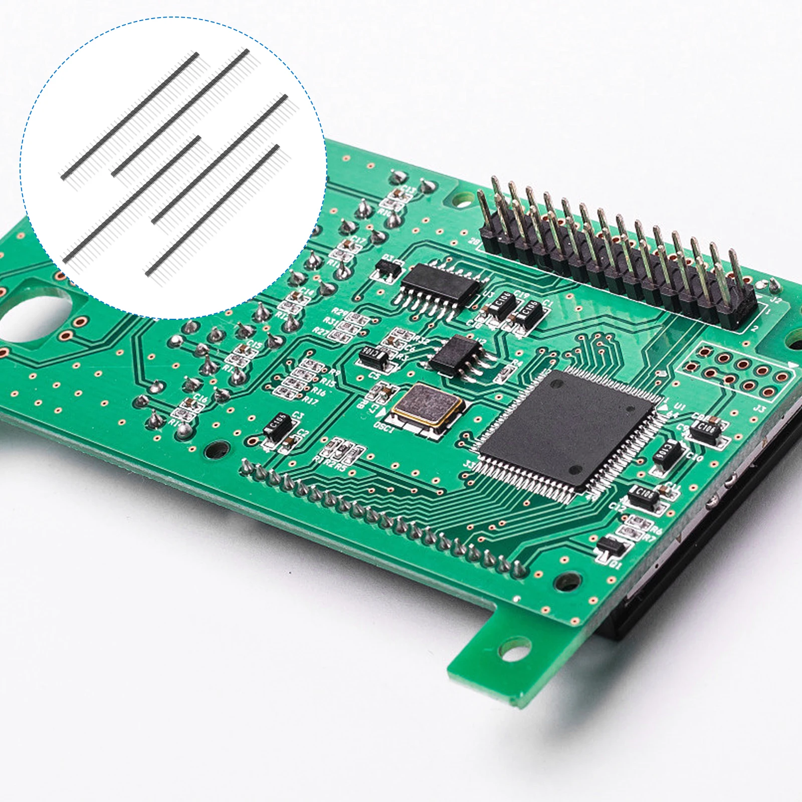 

30pcs Copper Plated Header Strip Single Row Male Pcb Connector Breakaway For Board To Board Connection Breadboard