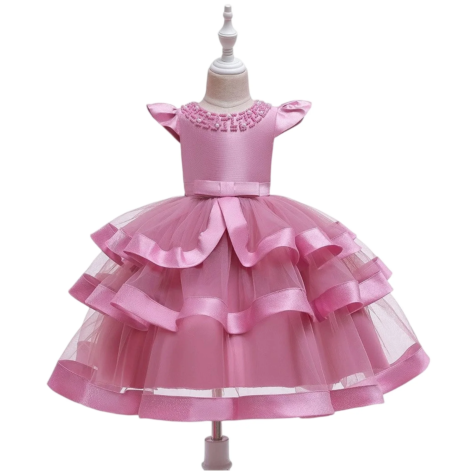 

High Quality Simple Design Dress Christmas New Year Girl Dress Graduation Performance Clothing Elegant Exquisite Princess Gown