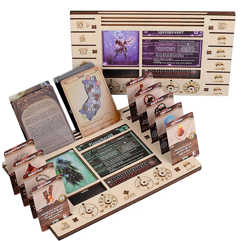 Gloomhaven – tableau de bord avec 2 pistes de numérotation HP & XP, lecteur de caractères pour gagner de l\'espace sur votre Table