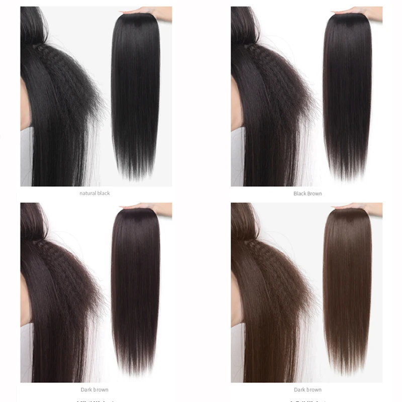 Straight hair synthetic hair pad clip to extend women's natural wigs women's invisible hair clips to add extra volume pieces