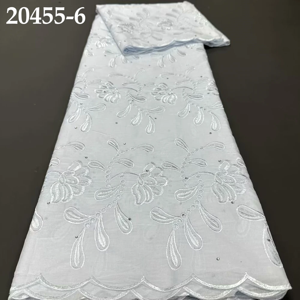 

Sinya White Cotton Swiss Lace Fabric High Quality 2024 African Nigerian Stones Swiss Voile Lace In Switzerland For DIY Dress