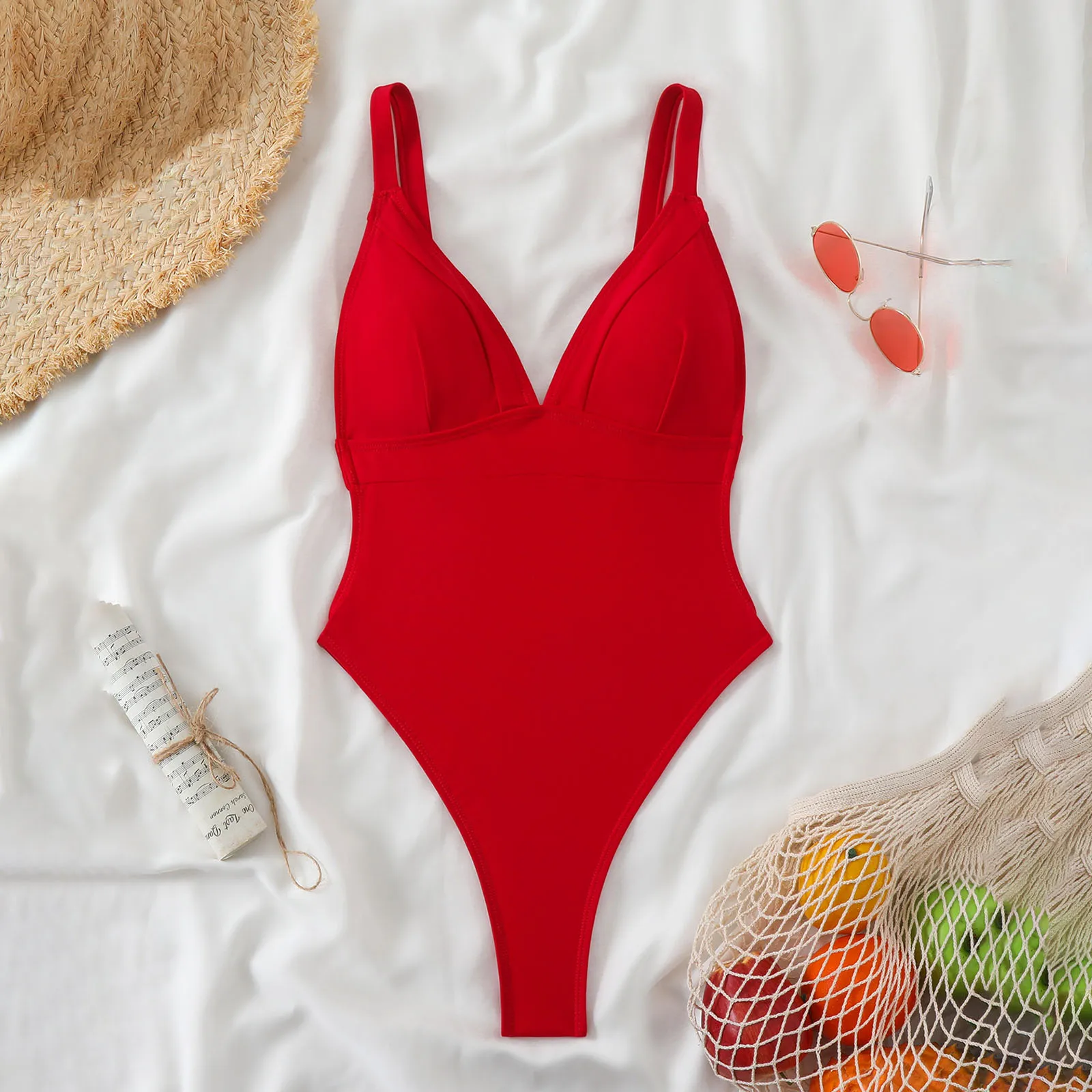 Woman Swimsuits Swimsuits For Women Deep V Neck Shapewear Swimsuit Slimming Swimwear Built In Bra Korean Reviews Many Swimwear