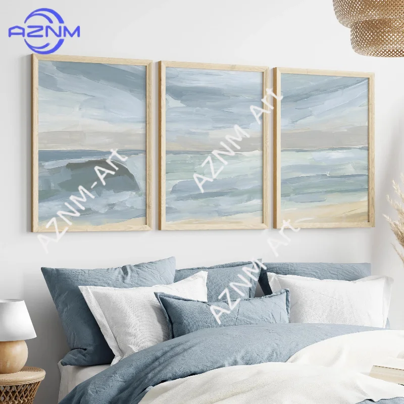 1/3-teiliges Ozean-Gemälde-Triptychon |   „Barreling Wave“ – 3er-Set – Kunstdrucke oder Leinwände