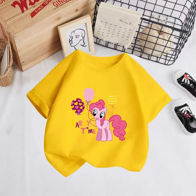 2024 T Shirt Boys Girls Children's clothing Girls Cute cartoon printed clothing top Short sleeve pants Fashion short sleeve