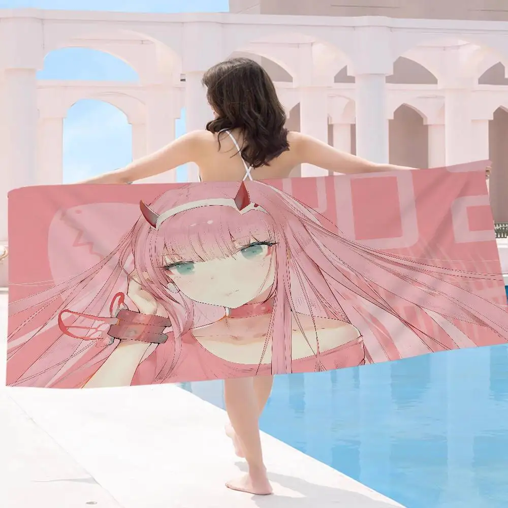 Z-Zero T-Two Darling In T-The F-FranxxS Microfiber Beach Towel Absorbent Quick dry Soft Yoga Resort Mountain Climbing Towel