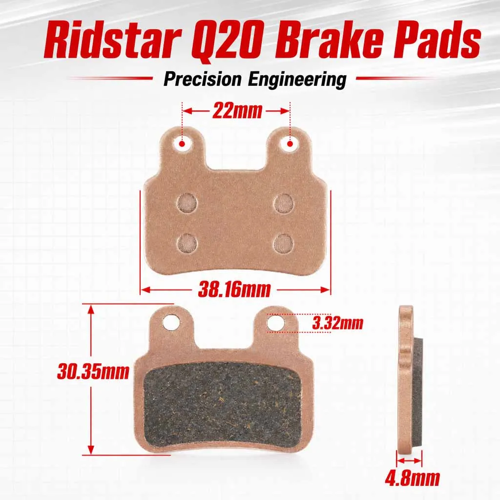 High Performance Semi-Metallic Brake Pads for Ridstar Q20 Pro H26 Pro Electric Bike Hydraulic Disc